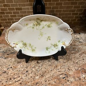 L STRAUS & SONS Limoges & Newyork Flowers Oval Serving Platter